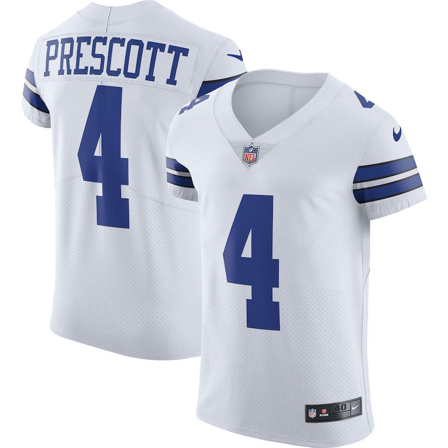 Men Dallas Cowboys #4 Dak Prescott Nike White Vapor Elite Player NFL Jersey